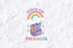 Ready For Preschool SVG - Kawaii Backpack Rainbow Cut File Product Image 1