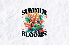 Retro Summer Blooms SVG - Tropical Monstera Leaf Graphic Product Image 2