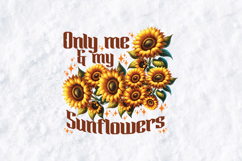 Only Me and My Sunflowers SVG - Retro Floral Garden Graphic Product Image 1