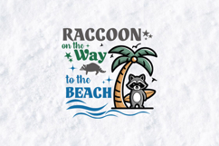 Raccoon on the Way to the Beach Summer Sublimation PNG Product Image 2