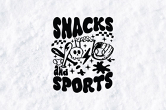 Snacks and Sports SVG - Retro Groovy Baseball &amp; Softball Product Image 2