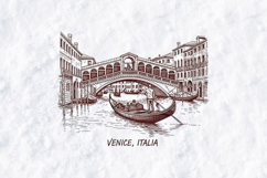 Venice Italia SVG Rialto Bridge Gondola Sublimation PNG Product Image 1
