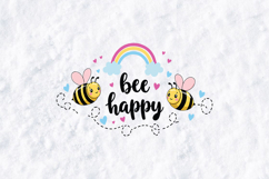 Bee Happy SVG - Cute Bumblebee Rainbow Kids Nursery File Product Image 2