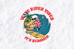 Wave Rider Vibes It's Summer Surfing Skeleton Sublimation Product Image 3