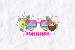 Summer Girl Heart Sunglasses Beach Vibes Tropical PNG Product Image 1