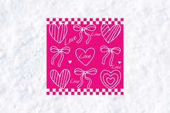 Pink Love SVG - Coquette Heart &amp; Ribbon Valentine Graphic Product Image 1