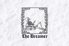 The Dreamer SVG - Gothic Skeleton Floral Journal Cut File Product Image 1