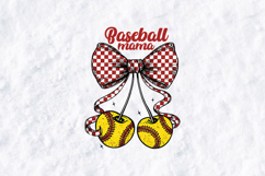 Baseball Mama SVG - Coquette Bow &amp; Checkerboard Design Product Image 2