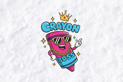 Crayon Boss SVG - Back to School Kindergarten Cut File Product Image 2