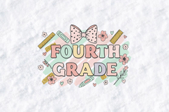 Fourth Grade SVG - Pastel Watercolor Coquette School File Product Image 2