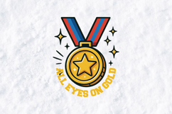 All Eyes On Gold SVG - Winner Medal Champion Sports PNG Product Image 3