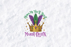 Mardi Gras Queen SVG - Royal Crown Carnival Design Product Image 1