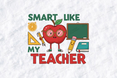 Smart Like My Teacher SVG - Kawaii Apple Student Cut File Product Image 1