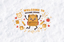 Welcome to Second Grade SVG - Kawaii Backpack School File Product Image 1