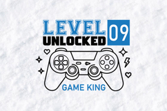 Level Unlocked 09 Gaming SVG Controller Birthday Design Product Image 3