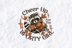 Cheer Up Sporty Girl Raccoon SVG - Fall Football Sublimation Product Image 3