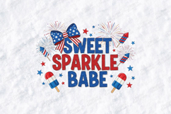 Sweet Sparkle Babe SVG - July 4th Patriotic Bow Cut File Product Image 2