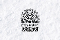 Teacher SVG - Boho Rainbow Floral Classroom Cut File Product Image 2