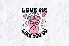 Retro Coquette Iced Coffee Valentine SVG - Love Me Like You Product Image 1