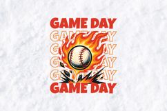 Baseball Game Day Flaming Ball Graphic Product Image 3