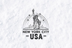 New York City USA SVG Statue of Liberty Skyline Cut File Product Image 3