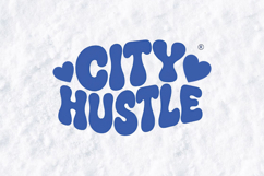City Hustle SVG - Trendy Blue Bubble Typography Design Product Image 2