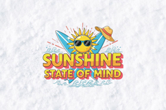 Sunshine State of Mind SVG - Retro Beach Surf Summer Art Product Image 1