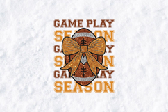 Game Play Season SVG - Glitter Football Coquette Bow PNG Product Image 1
