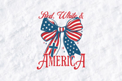 Red White &amp; America SVG - Patriotic Coquette Bow Cut File Product Image 2