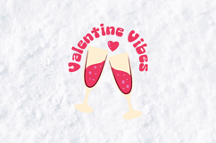 Retro Valentine Vibes Sublimation - Pink Champagne Cheers Product Image 2