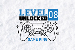 Level Unlocked 08 Gaming SVG Controller Birthday Design Product Image 3