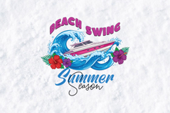 Beach Swing Yacht SVG - Summer Season Speedboat Sublimation Product Image 2