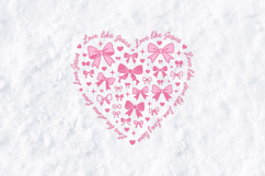 Love Like Jesus Heart PNG - Christian Coquette Bow Retro Product Image 2