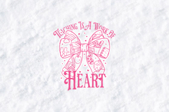 Teaching Is A Work Of Heart SVG - Pink Bow School Supplies Product Image 1