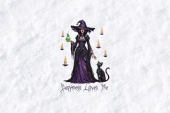 Darkness Loves Me SVG - Gothic Witch Cat Halloween Cut File Product Image 1