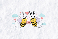 Bee Love SVG - Cute Bumblebees Love Letter Nursery Cut File Product Image 3