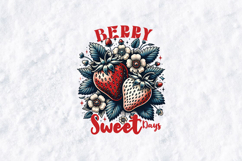 Berry Sweet Days Vintage Strawberry SVG Retro Floral Design Product Image 1