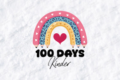 100 Days Kinder SVG - Boho Pencil Rainbow School Cut File Product Image 1