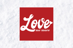 Love Me More Retro Script PNG | Valentine Wavy Typography Product Image 2