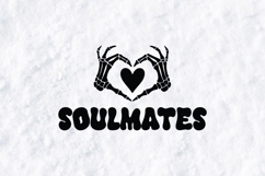 Soulmates Skeleton Heart Hands SVG - Retro Valentine PNG Product Image 2