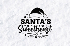 Santa's Sweetheart SVG, Christmas Girl PNG Art Product Image 1