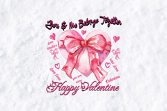 Watercolor Valentine Heart &amp; Bow Sublimation PNG Design Product Image 3