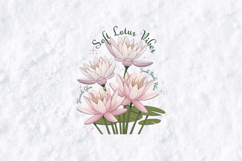 Soft Lotus Vibes Floral Clipart - Pink Water Lily Graphic Product Image 2