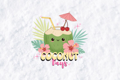 Cute Coconut Days SVG - Kawaii Summer Tropical Drink Graphic Product Image 3