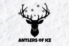 Antlers of Ice Deer SVG, Winter Snowflake Reindeer PNG Product Image 1