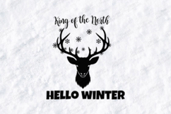 King of the North SVG - Hello Winter Deer Head Cut File Product Image 1