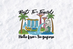 Singapore Travel SVG - Hello From Singapore Souvenir Design Product Image 2