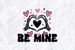 Skeleton Heart Hands Be Mine SVG - Retro Valentine Graphic Product Image 1