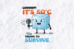 Funny 50C Heat Wave Ice Cube Melting Summer PNG Clipart Product Image 1