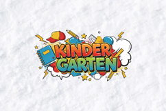 Kindergarten SVG - Superhero Comic Style School Cut File Product Image 1